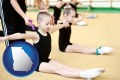 georgia map icon and gymnastics training