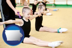 iowa map icon and gymnastics training