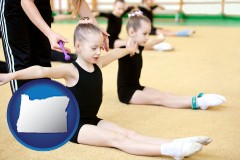 oregon map icon and gymnastics training